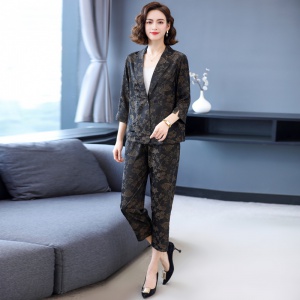 時尚休閑西裝套裝女韓版夏季新款洋氣減齡高端西服兩件套